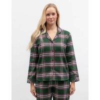 Cyberjammies Family Christmas Pure Cotton Checked Pyjama Top Green Mix
