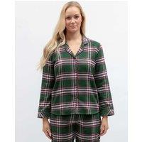 Cyberjammies Family Christmas Pure Cotton Checked Pyjama Top Green Mix