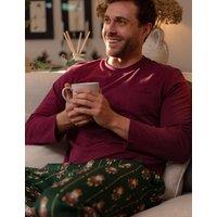 Cyberjammies Christmas Cotton Modal Pyjama Top Berry