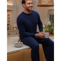 Cyberjammies Christmas Cotton Modal Pyjama Top Navy