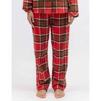 Cyberjammies Family Christmas Pure Cotton Checked Pyjama Bottoms Red Mix