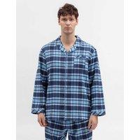 Cyberjammies Brushed Cotton Checked Family Christmas Pyjama Top Navy Mix