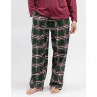 Cyberjammies Brushed Cotton Checked Family Christmas Pyjama Bottoms Dark Green Mix