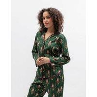 Cyberjammies Family Christmas Cotton Modal Nutcracker Print Pyjama Top Green Mix