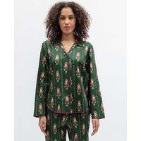 Cyberjammies Family Christmas Cotton Modal Nutcracker Print Pyjama Top Green Mix