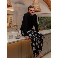 Cyberjammies Cotton Modal Polar Bear Family Christmas Pyjama Bottoms Black Mix