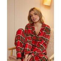 Cyberjammies Family Christmas Pure Cotton Checked Pyjama Top Red Mix