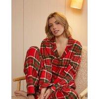 Cyberjammies Family Christmas Pure Cotton Checked Pyjama Top Red Mix