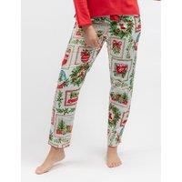 Cyberjammies Cotton Modal Family Christmas Postcard Pyjama Bottoms Red Mix