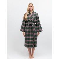 Cyberjammies Family Christmas Pure Cotton Checked Dressing Gown Green Mix
