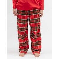 Cyberjammies Brushed Cotton Checked Family Christmas Pyjama Bottoms Red Mix