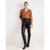Phase Eight Faux Leather Shorts Black