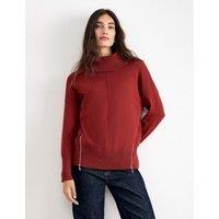 Phase Eight Roll Neck Zip Detail Jumper Orange