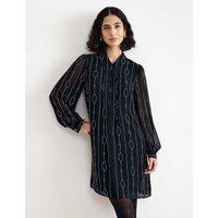Phase Eight Geometric Mini Skater Dress Black Mix