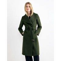Phase Eight Wool Rich Belted Shawl Collar Coat Dark Green
