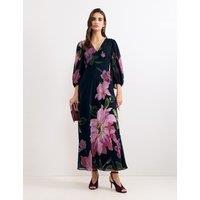 Phase Eight Floral V-Neck Maxi Dress Navy Mix