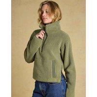 Joules Cropped Quarter Zip Fleece Olive
