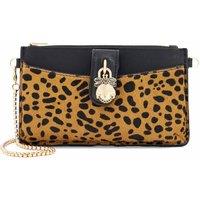 Dune London Leather Animal Print Purse Brown Mix