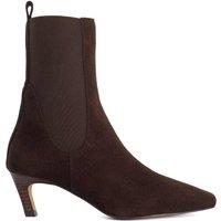Dune London Kitten Heel Elasticated Ankle Boots Brown