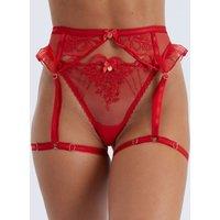 Boux Avenue Claudette Embroidered Leg Harness Red