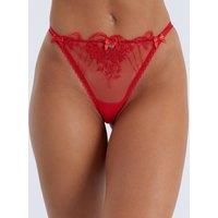 Boux Avenue Claudette Embroidered Thong Red