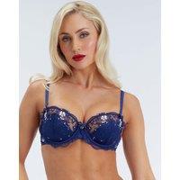 Boux Avenue Katerina Embroidered Wired Balconette Bra (B-G) Indigo