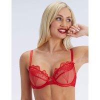 Boux Avenue Claudette Embroidered Wired Plunge Bra (B-G) Red