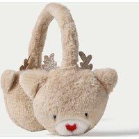 M&S Kids' Christmas Reindeer Earmuffs Brown