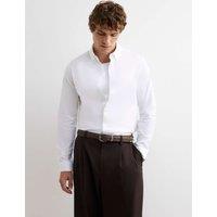 River Island Muscle Fit Cotton Rich Oxford Shirt White