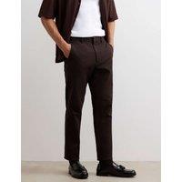 River Island Slim Fit Cotton Rich Stretch Chinos Dark Brown