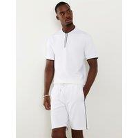 River Island Slim Fit Pure Cotton Short Sleeve Polo Shirt White