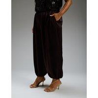 Live Unlimited London Elasticated Waist Balloon Trousers Brown