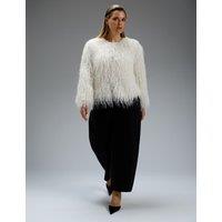 Live Unlimited London Fringed Jacket Ecru