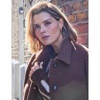 Live Unlimited London Wool Rich Tailored Longline Coat Brown