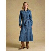 Joules Denim Western Midi Shirt Dress Blue