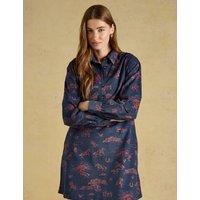Joules Cotton Printed Collared Shift Dress Navy Mix