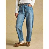 Joules Mid Rise Barrel Leg Jeans Blue Denim