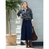 BAUKJEN Denim Midi A-Line Skirt Blue