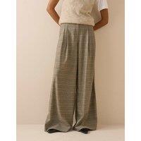 Nobody's Child X Louise Thompson Checked Wide Leg Trousers Grey