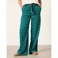 FatFace Cotton Rich Sparkle Gingham Pyjama Bottoms Teal Mix