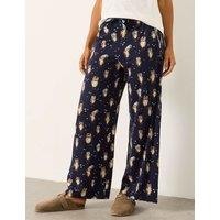 FatFace Cotton Rich Owl Print Pyjama Bottoms Navy Mix