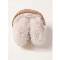 FatFace Embroidered Faux Fur Earmuffs Brown Mix