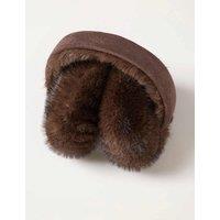 FatFace Faux Fur Earmuffs Chocolate
