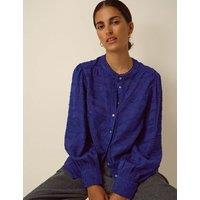 Monsoon Jacquard Crew Neck Top Blue