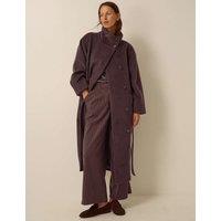 Monsoon Belted Funnel Neck Coat Chocolate