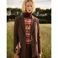 Monsoon Pinstripe Single Breasted Jacket Chocolate
