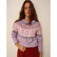 Monsoon Fair Isle Crew Neck Jumper Purple Mix