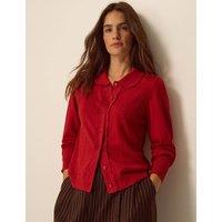 Monsoon Collar Detail Longline Cardigan Red