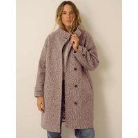 Monsoon Textured Funnel Neck Coat Light Brown