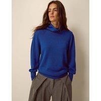 Monsoon Cotton Rich Funnel Neck Jumper Dark Blue